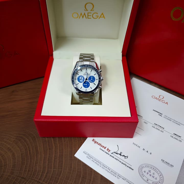 Omega Speedmaster Snoopy 50th Anniversary Quartz Watch in Blue Sub-dial Chronograph