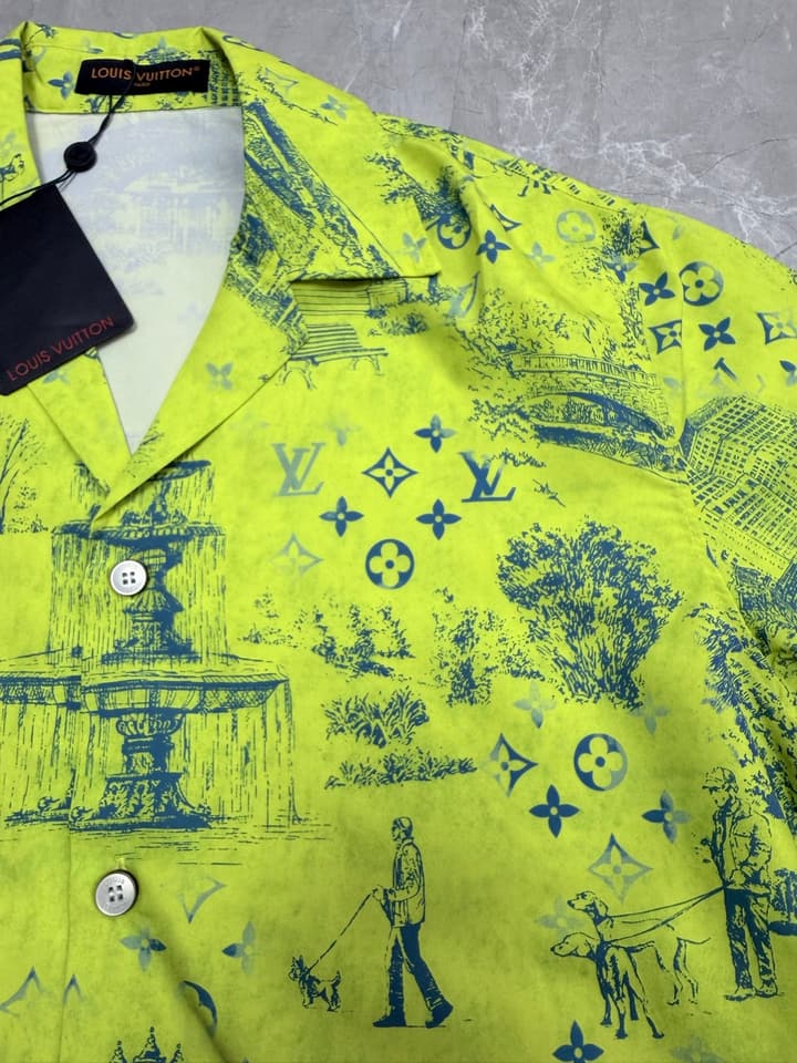 Louis Vuitton Monogram City Walk Beach Shirt – Spring/Summer Collection – 2026 in Lime Green