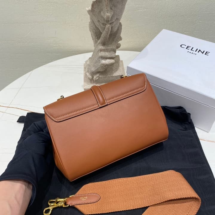 Celine Teen 16 Crossbody Bag in Black Leather