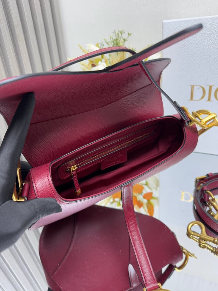 Dior Saddle Bag – Wine Red in Burgundy Red
