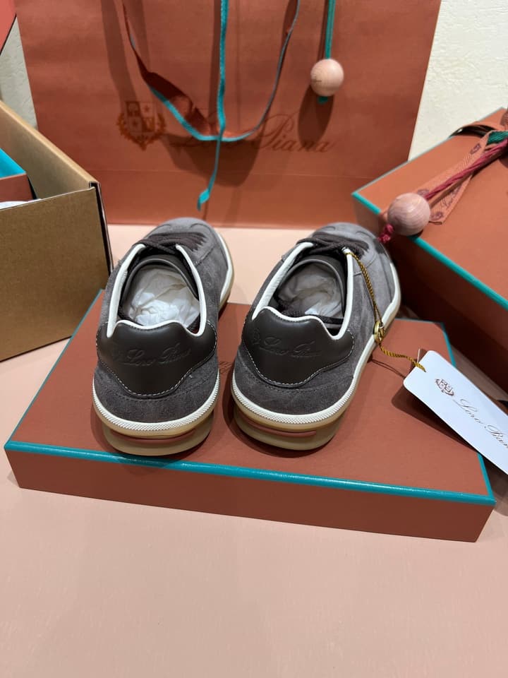 Loro Piana LP Tennis Walk Unisex Sneakers in Black Leather