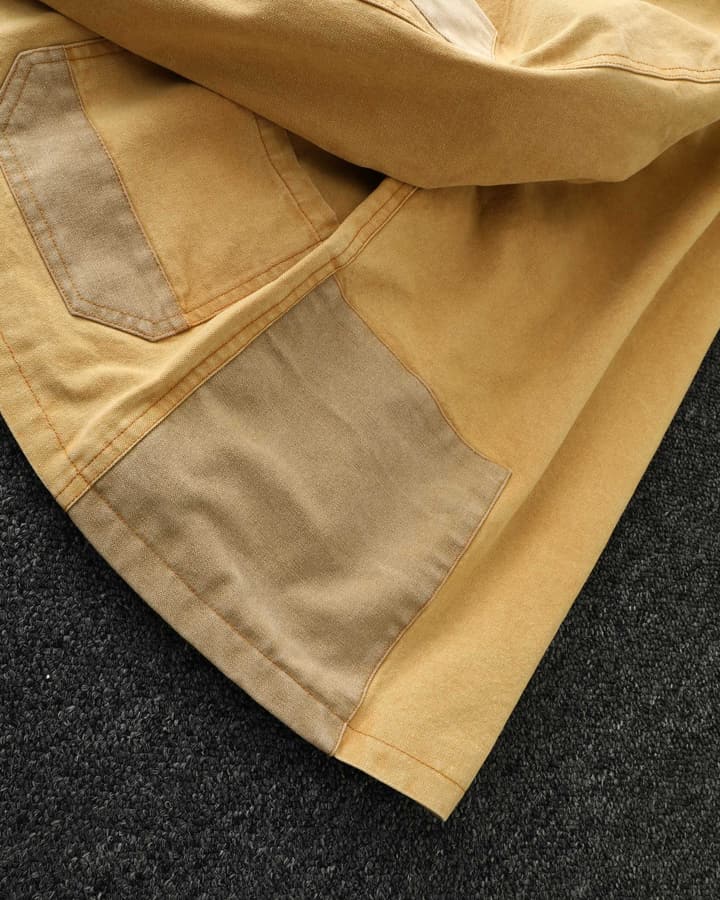 Ralph Lauren Barn Washed Distressed Jacket – 2025 Spring New in Classic Mustard Tan