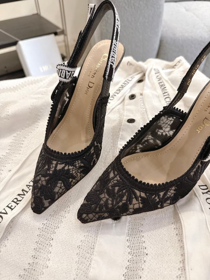 Dior J'Adior Patent Leather Kitten Heel Sandals in Classic Black Smooth Leather