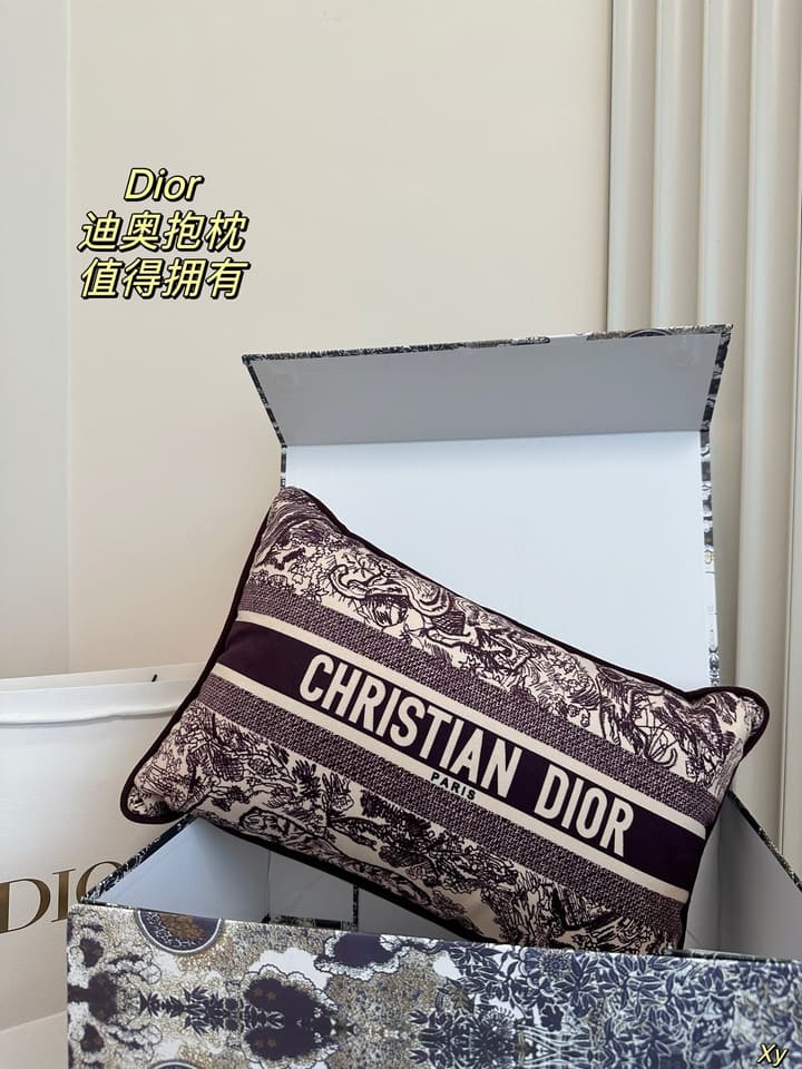 Dior Limited Edition Home Pillow – XYBH in Black Grey Toile