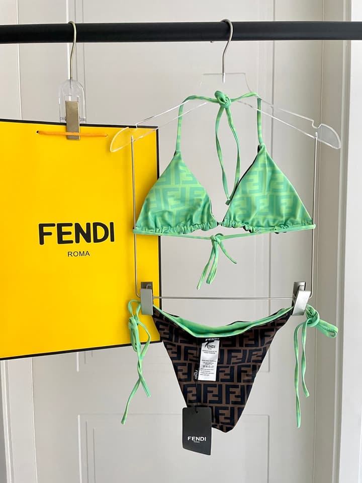 Fendi Reversible One-Piece Swimsuit in Blue Monogram