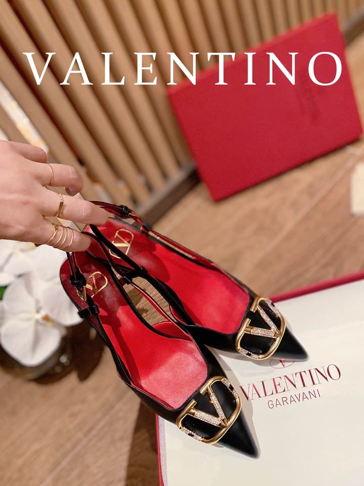 Valentino VLogo Signature Rhinestone Low-Heel Pumps – 2022 Collection in Nude Beige