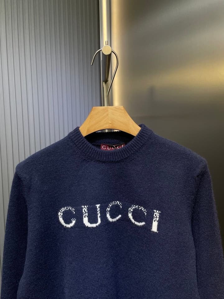Gucci Dissipated Logo Wool Pullover