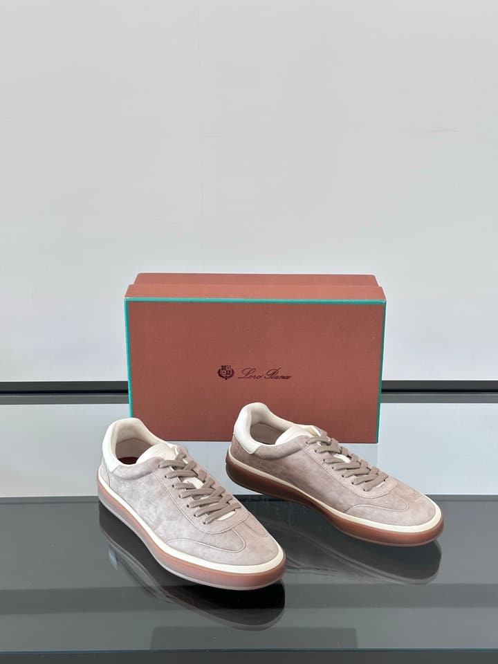 Loro Piana WeekendWalk Suede Sneakers in Cream Suede