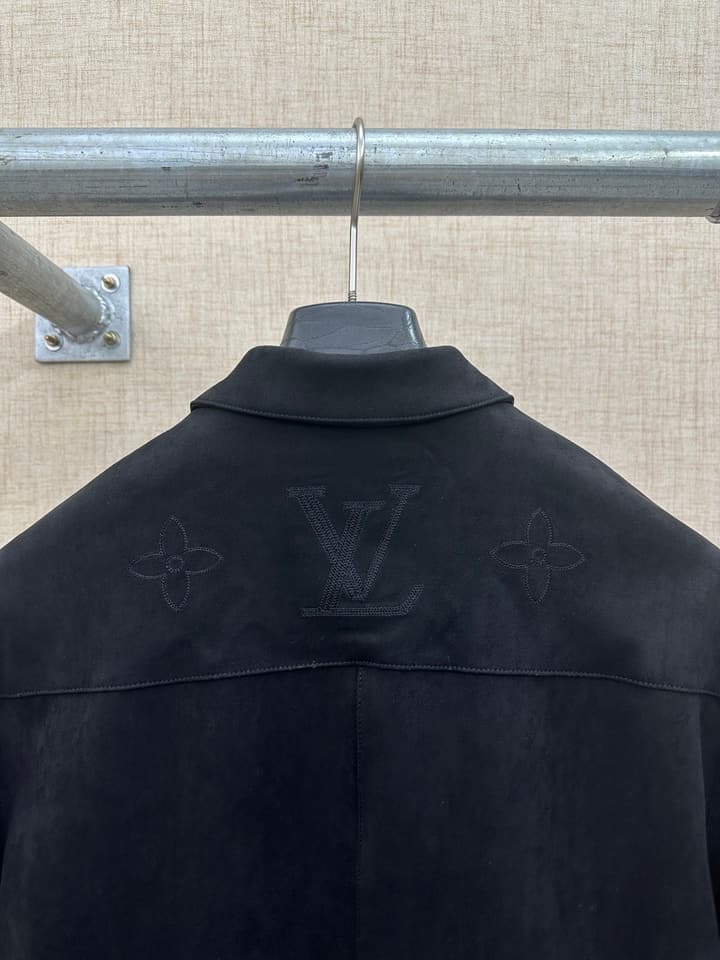 Louis Vuitton Black Monogram Collared Jacket in Black Monogram Jacket