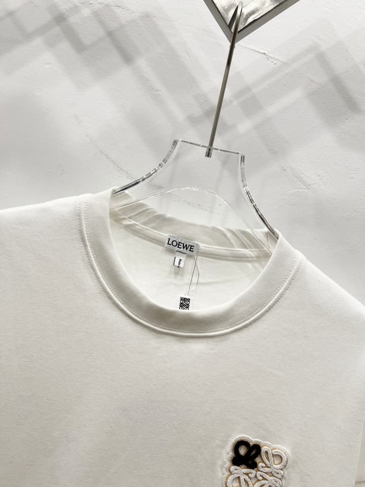 Loewe Classic Minimalist Logo Embroidered T-Shirt in Classic Black