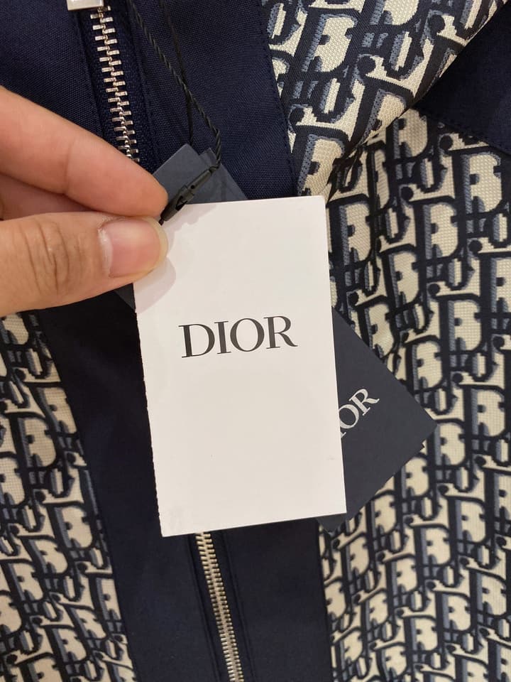 Dior New Runway Jacket Outerwear in Black With Monogram Panels