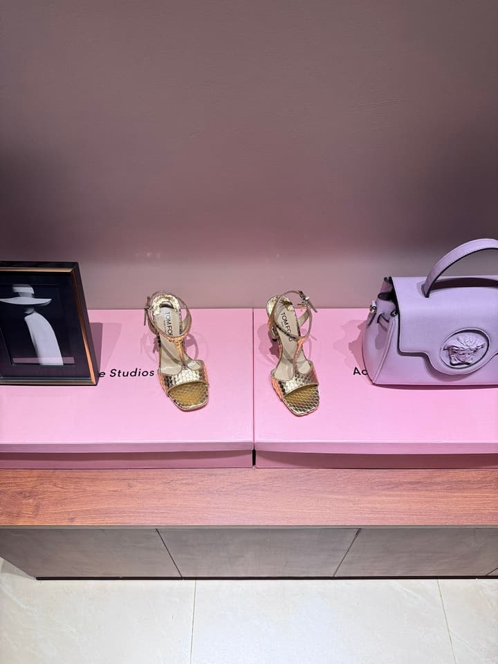TOM FORD Padlock Heeled Sandals – 24SS Collection in Black Sandals