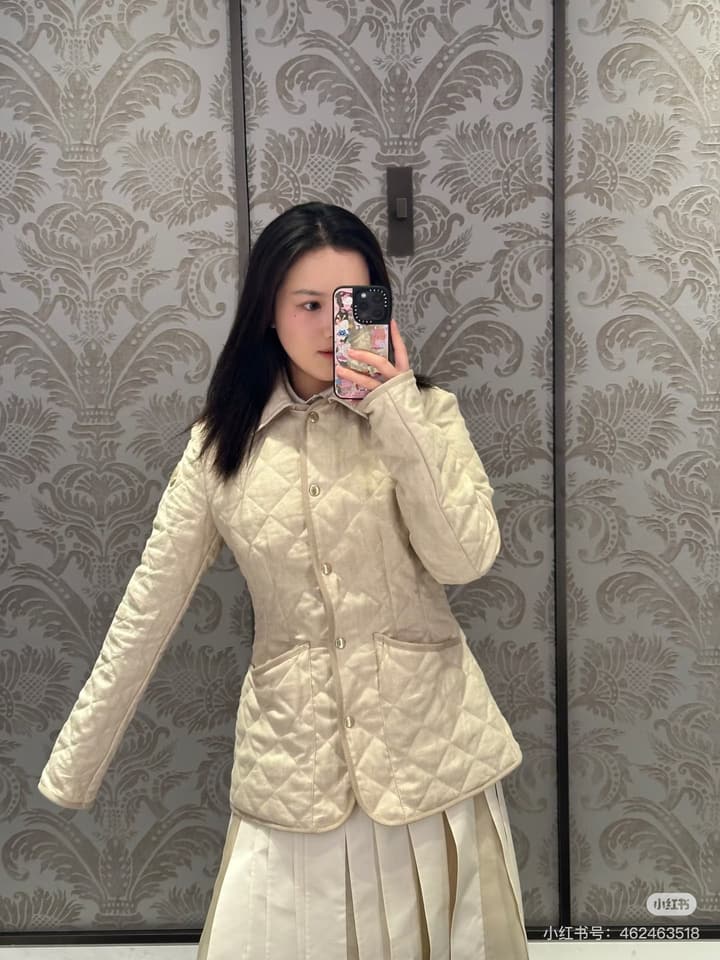 Moncler Quilted Padded Slim-Fit Jacket in Khaki