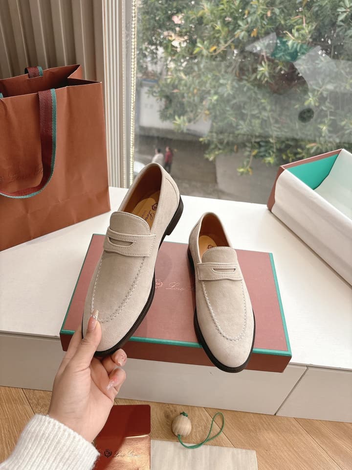 Loro Piana Loafers in Black Suede