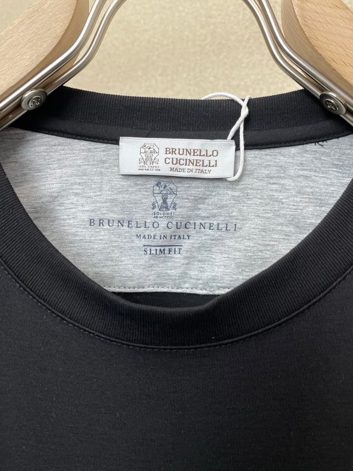 Brunello Cucinelli Men's Casual Short-Sleeve T-Shirt – 2025SS in Black Shield