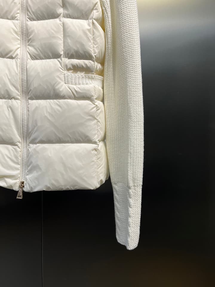 Moncler Lapel Patchwork Wool Down Jacket – 25FW in Black
