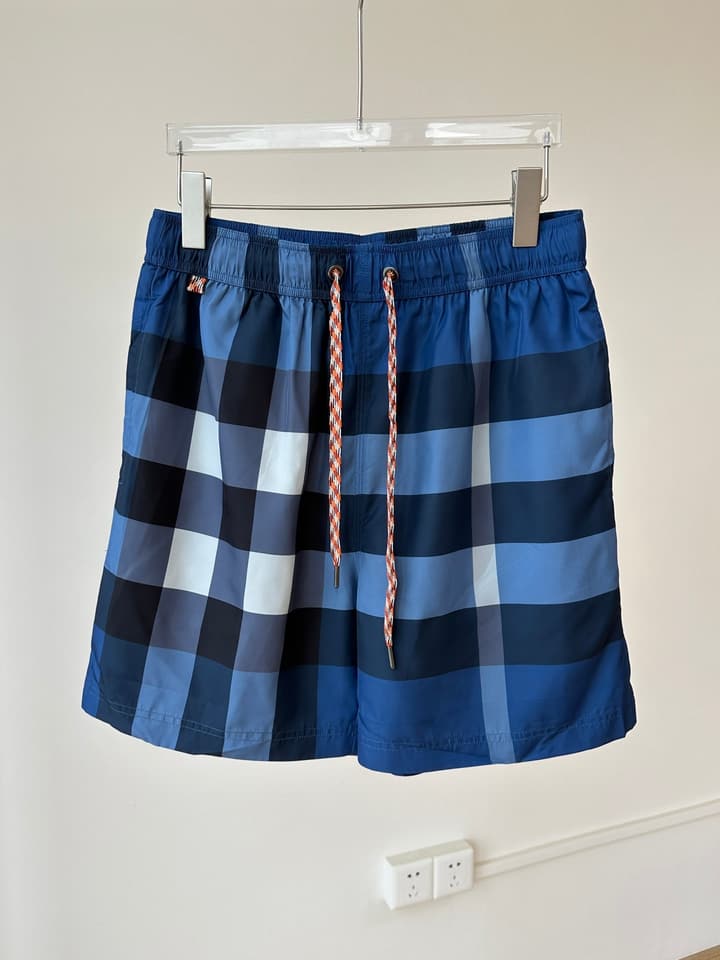 Burberry Plaid Drawstring Swim Trunks – Summer Collection in Beige