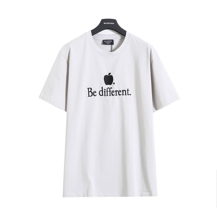 Balenciaga Apple Logo Embroidered Distressed T-Shirt – 26SS in Black