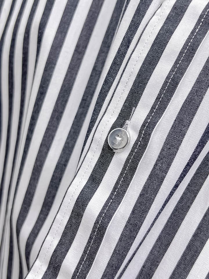 Hermès Long-Sleeve Shirt in Light Blue Striped