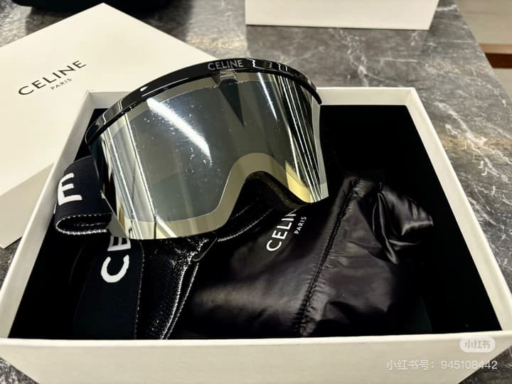 Celine Ski Goggles in Black Frame With Black Strap
