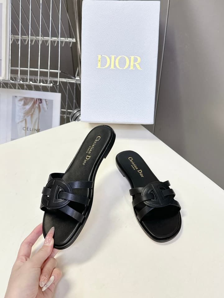 Dior CD Slides – 25SS in Black