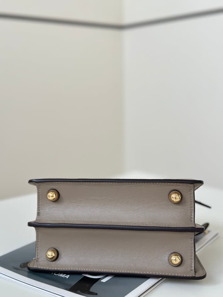 Fendi Peekaboo I See You Petite Handbag in Taupe Greige