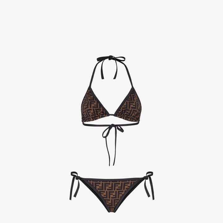 Fendi One-Piece Swimsuit in Brown Ff Monogram Set