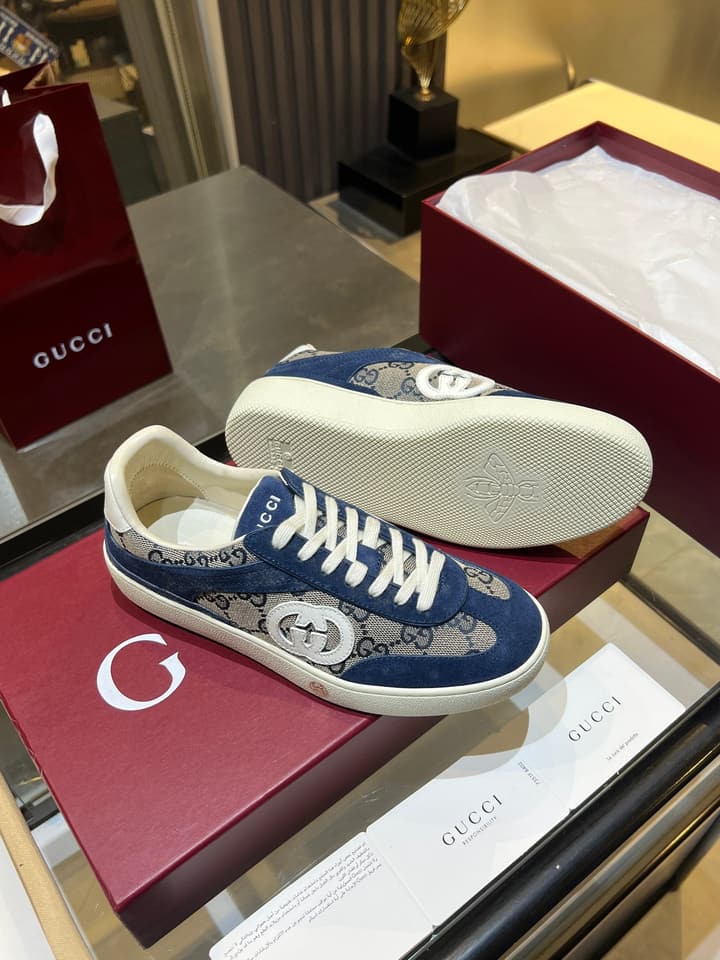 Gucci Retro German Training Sneakers in Black Monochromatic