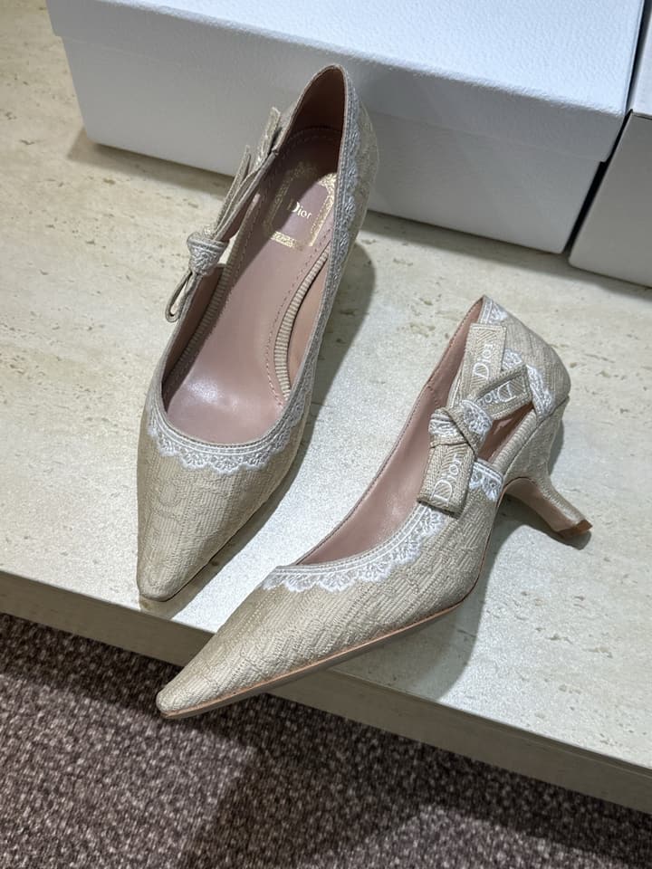 Dior J'Adior Dentelle Jelly Bow Pumps – 2026 Early Spring Collection in Black 6.5cm Heel