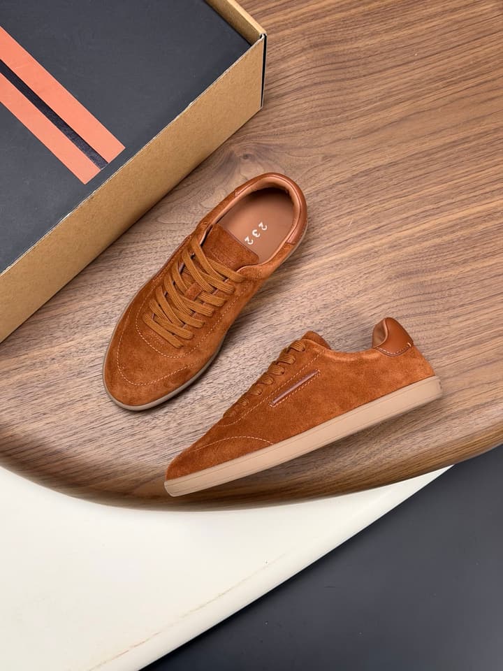 Zegna Old Money Suede Casual Sneakers