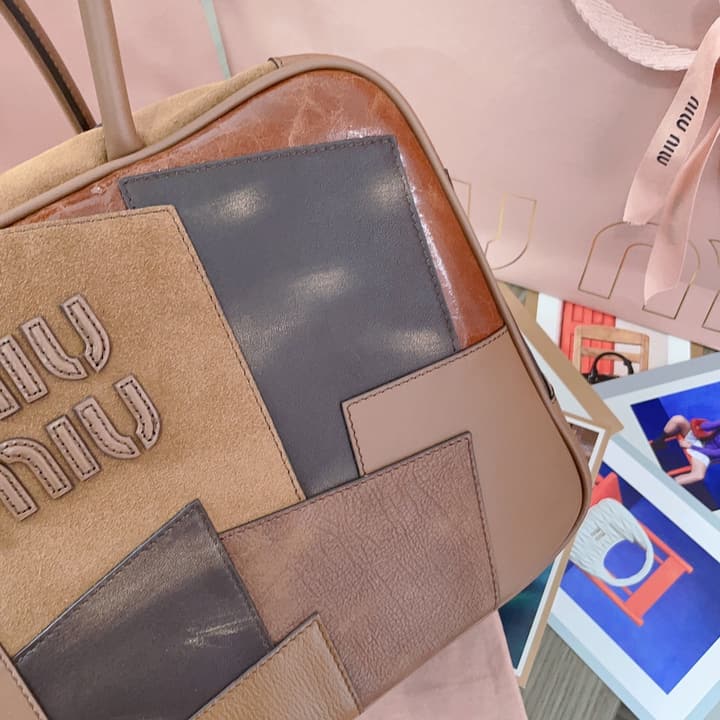 Miu Miu Patchwork Briefcase in Brown Patchwork