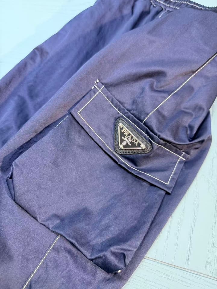 Prada Kids Logo Windbreaker Tracksuit – 2025SS/FW – Kids Collection in Navy Blue Set With Contrast Stitching
