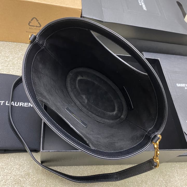 Saint Laurent Smooth Leather Basket Tote Bag