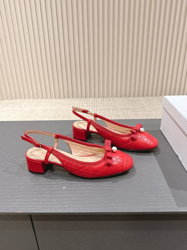 Dior D-Ramour Embroidered Cannage Ballet Flats – 2024 Spring/Summer Collection in Black Leather