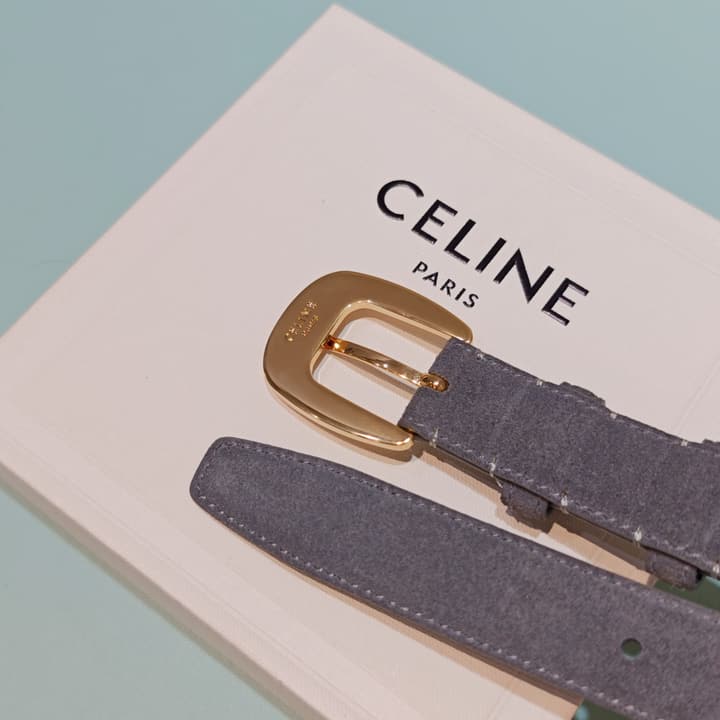 Celine 2.5cm Reversible Cowhide Belt in Classic Black
