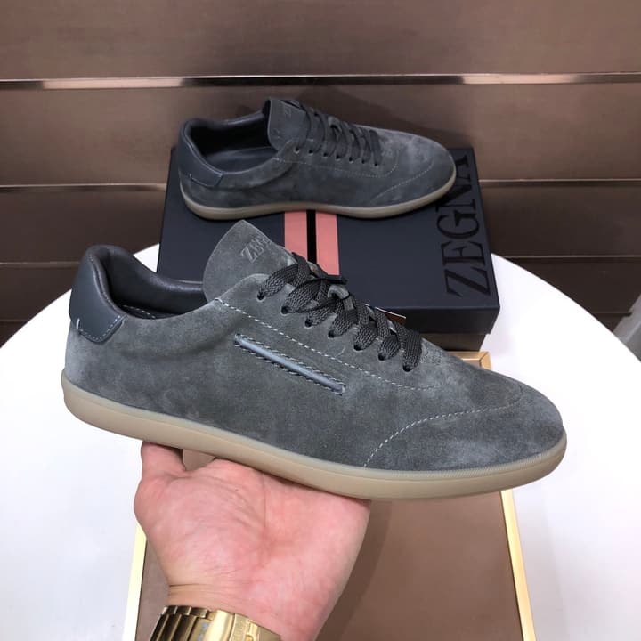 Zegna 232 Suede and Leather Sneakers