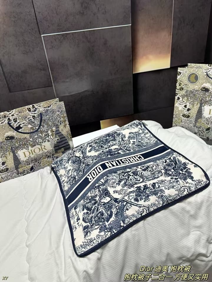 Dior Pillow Blanket Cushion in Black And White Oblique