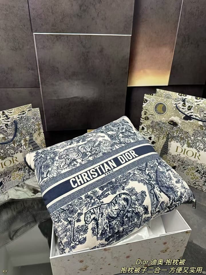 Dior Pillow Blanket Cushion in Black And White Oblique