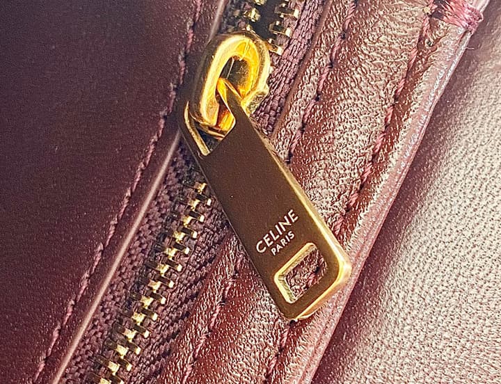 Celine Triomphe Box Calfskin Bag in Burnt Orange