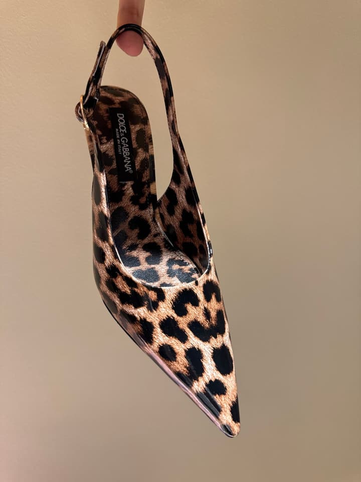 Dolce & Gabbana Retro Leopard Print Bow Pumps in Gunmetal Pattern