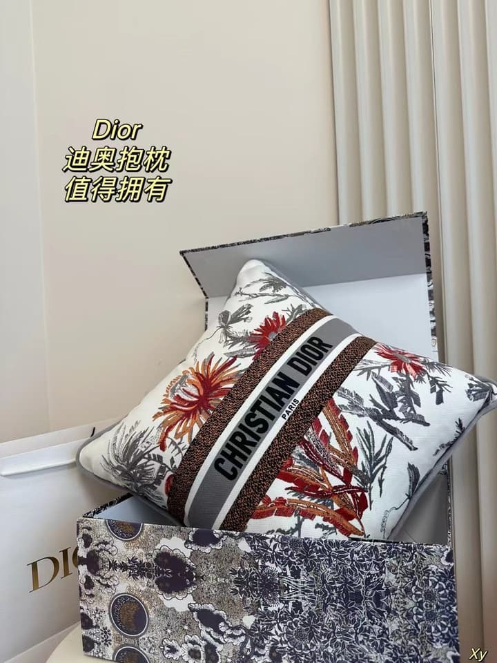 Dior Limited Edition Home Pillow in Black And White Toile Pattern