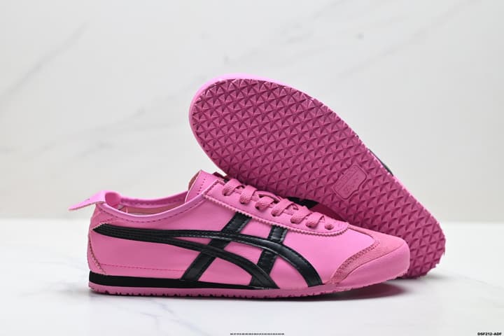 Onitsuka Tiger Mexico 66 NIPPON MADE Sneakers in Black With Pink Stripes
