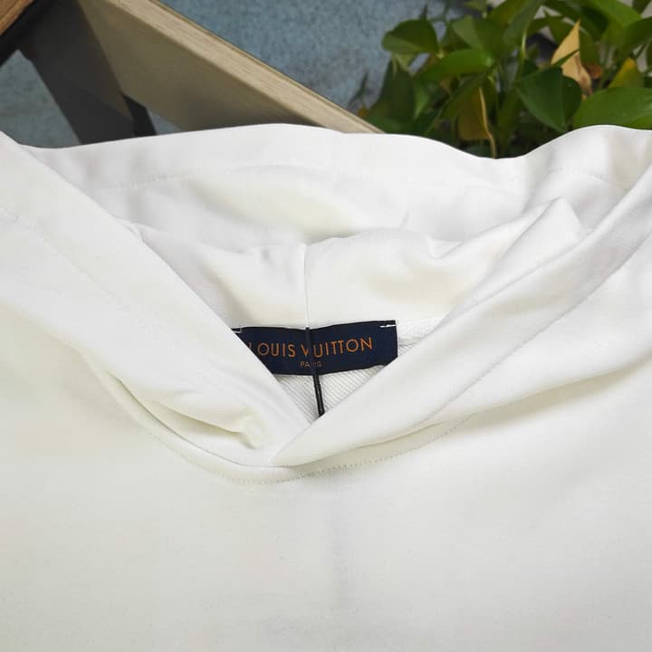 Louis Vuitton Embroidered Patch Logo Hoodie – 2025FW in Classic Black