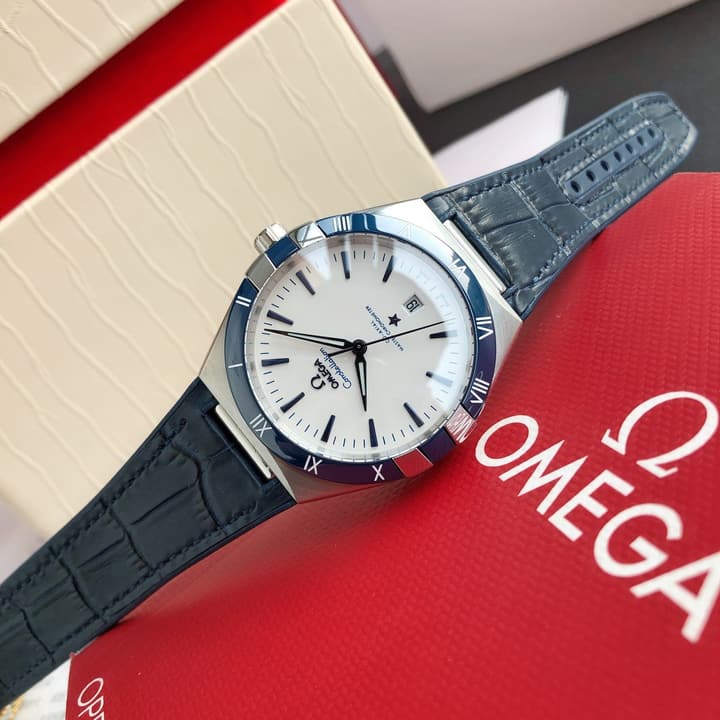 Omega Constellation Series Automatic Watch 41mm in White Dial Blue Strap