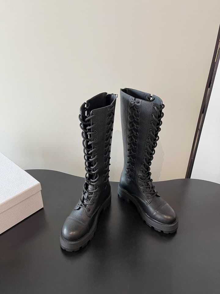 Dior D-Road Lace-Up Combat Boots