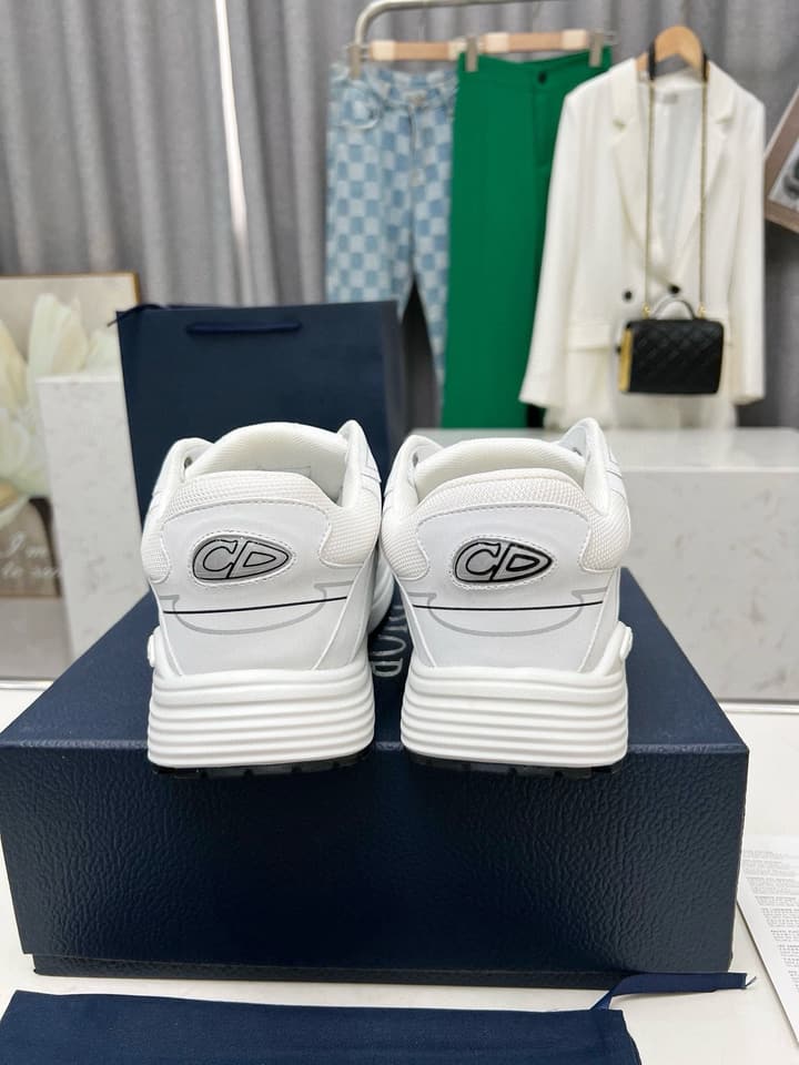 Dior B30 Unisex Mesh and Leather Sneakers in Navy Blue And Grey