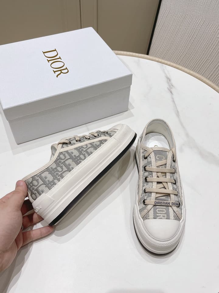Dior Walk'n'Dior Oblique Embroidered Platform Sneakers in Dark Oblique