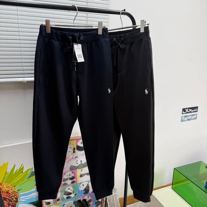 Ralph Lauren Classic Double-Sided Knit Jogger Pants in Black