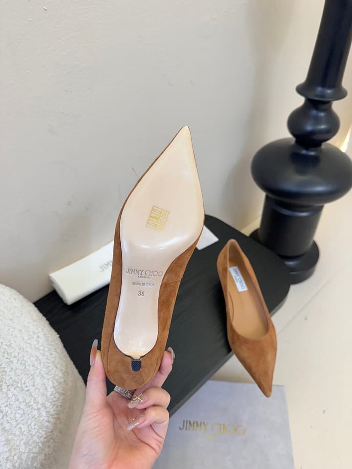 Jimmy Choo Suede Pumps – 2025 Fall Collection in Black Velvet