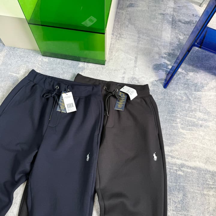 Ralph Lauren Classic Double-Sided Knit Jogger Pants in Black